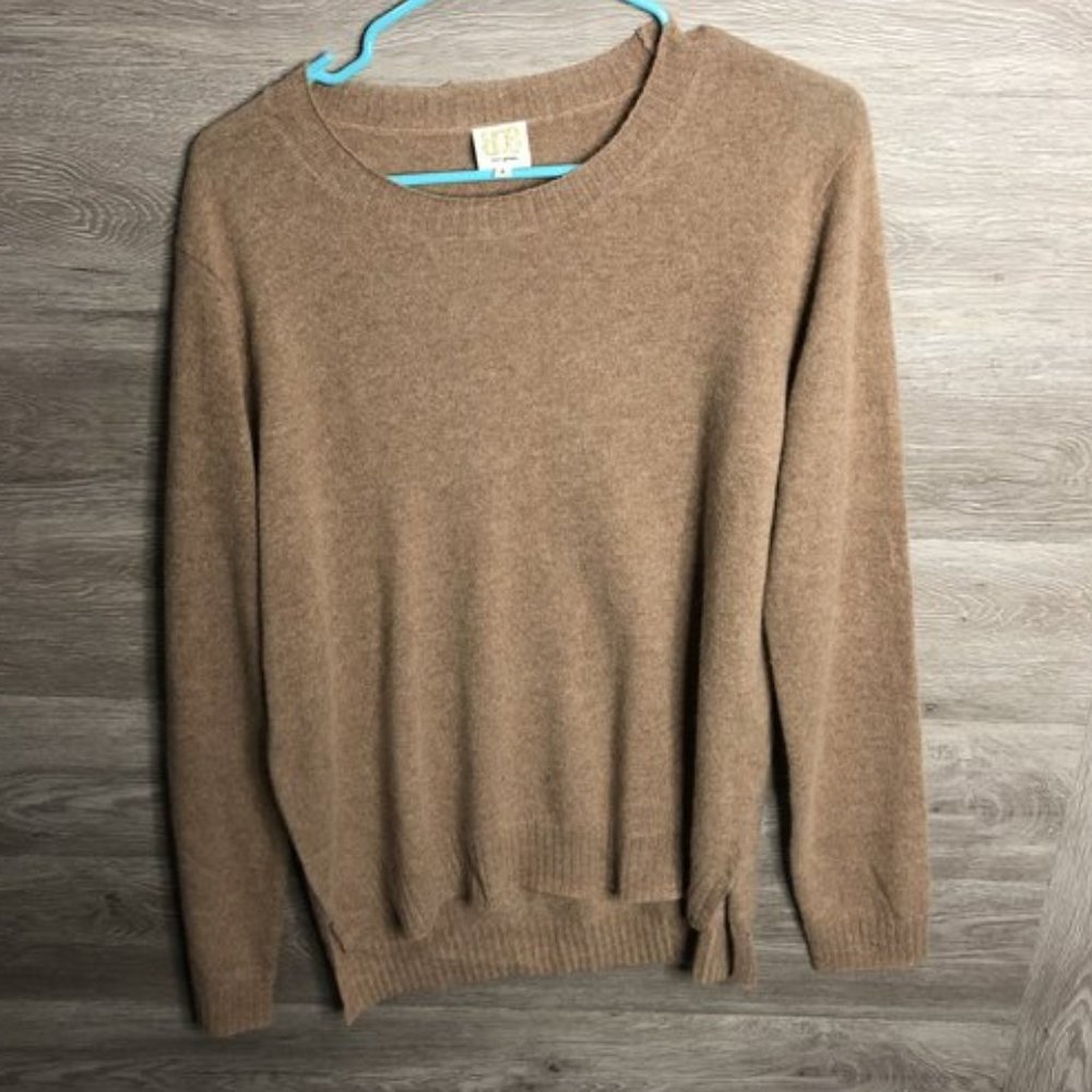 Boo Gemes L Cashmere Animal Elbow Patch Pullover